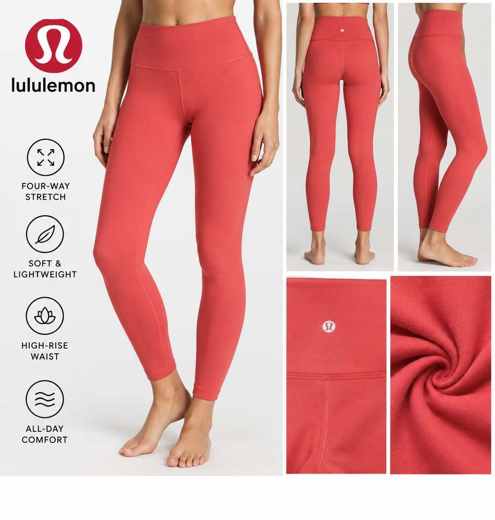 Lululemon Align High-Rise Crop Leggings Women’s Size 12 Pink Coral Yoga Pants